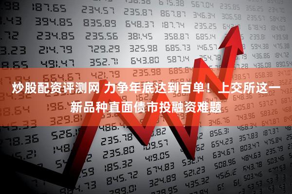 炒股配资评测网 力争年底达到百单！上交所这一新品种直面债市投融资难题
